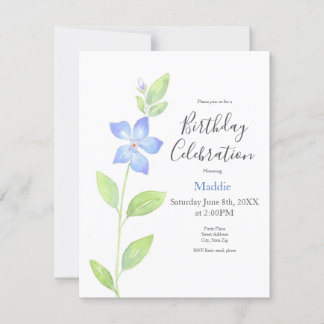 Blume Wasserfarben (Vinca) Einladung