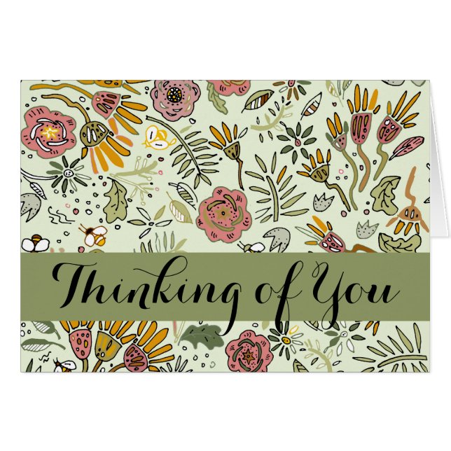 Blume Wasserfarbene Bienen Elegante Moderne (Vorderseite (Horizontal))