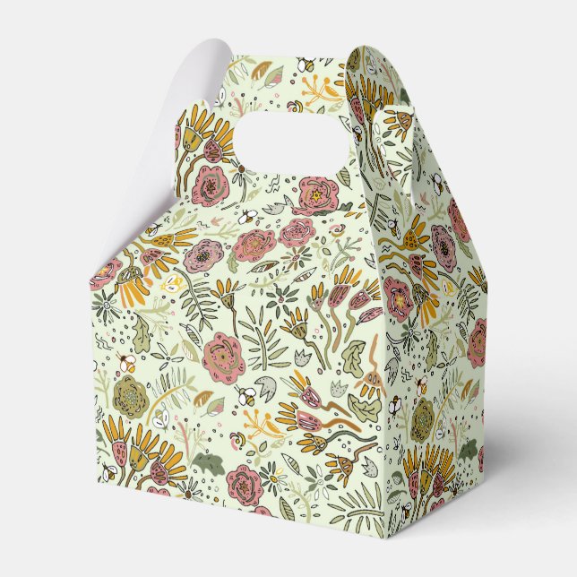 Blume Wasserfarbene Bienen Elegante Moderne Geschenkschachtel (Vorderseite)