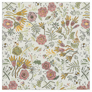 Blume Wasserfarbene Bienen Elegante Moderne Stoff