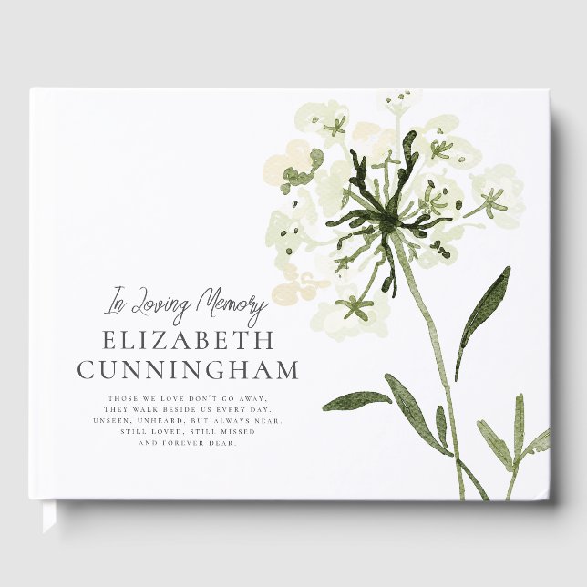 Blume Wasserfarbener Gedächtnisbereich Gästebuch (Vorderseite)