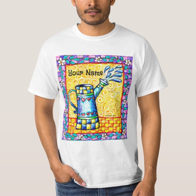 Blume Watercan Hearts T-Shirt (Vorderseite)