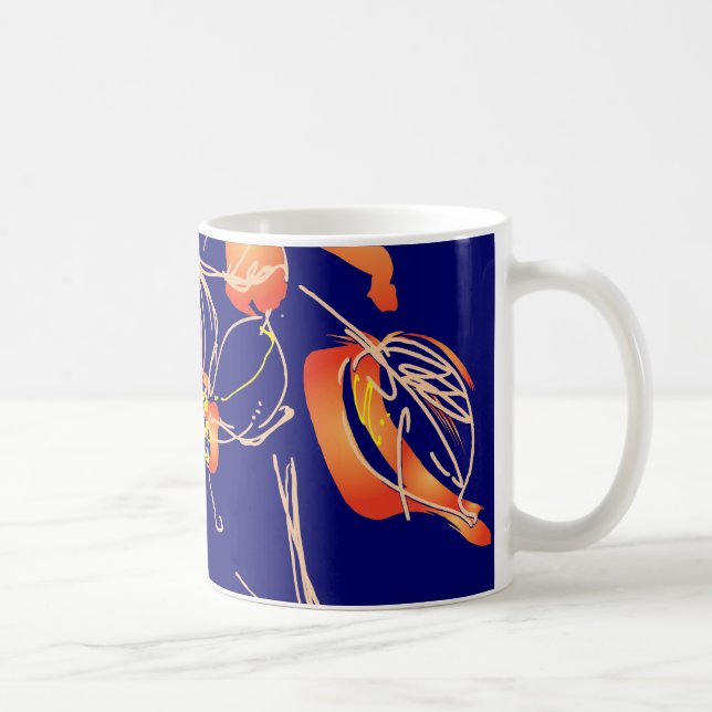 Blume Watercolor Art Deco Tasse (Rechts)
