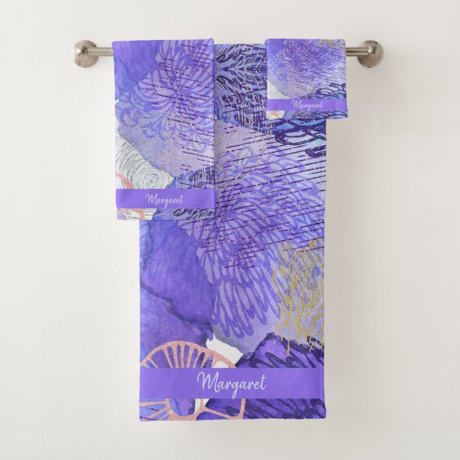 BLUME WATERCOLOR LILA BADHANDTUCH SET (Insitu)