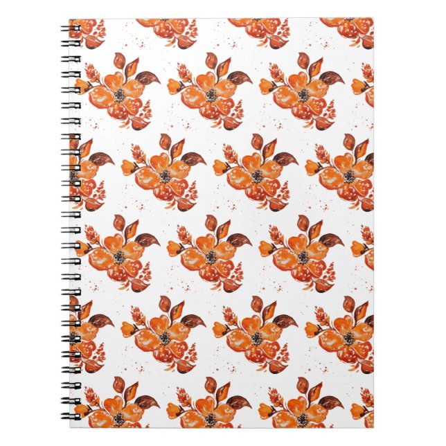Blume Watercolor orange Notizblock (Vorderseite)