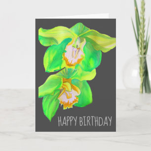 Blume Watercolor Orchideen Geburtstag Pop Kunst Karte