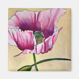 Blume Watercolor Pink Poppe Magnet