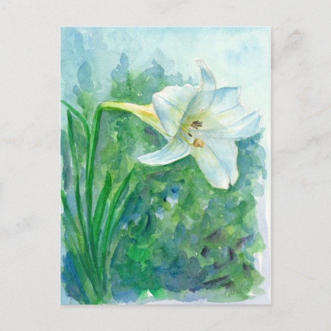 Blume Watercolor Postkarte (Vorderseite)