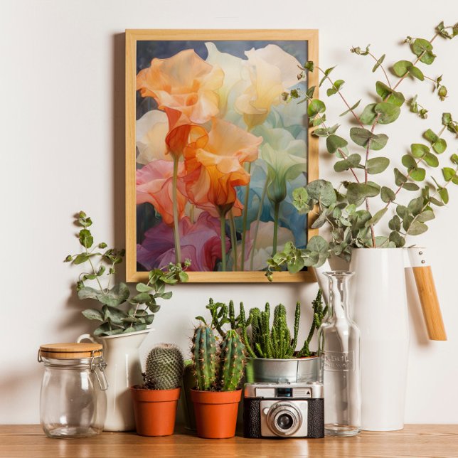 Blume Watercolor Wipsy Datura Elegante Moderne Poster (Von Creator hochgeladen)