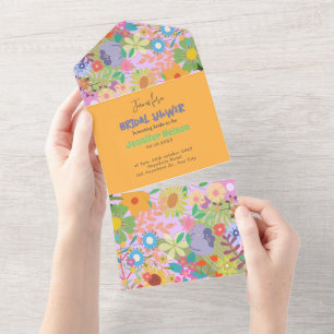 Blume Wedding Brautparty All In One Einladung
