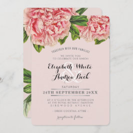 Blume WEDING INVITE Chic blush Pink Blumenpeony Einladung