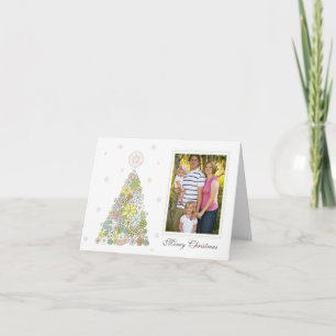 Blume Weihnachtsbaum Familienfoto-Kartenvorlage Feiertagskarte