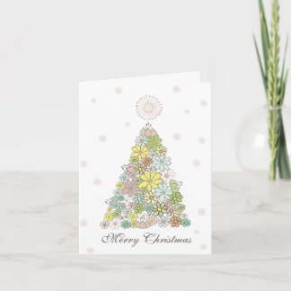 Blume Weihnachtsbaum Familienfoto-Kartenvorlage Feiertagskarte
