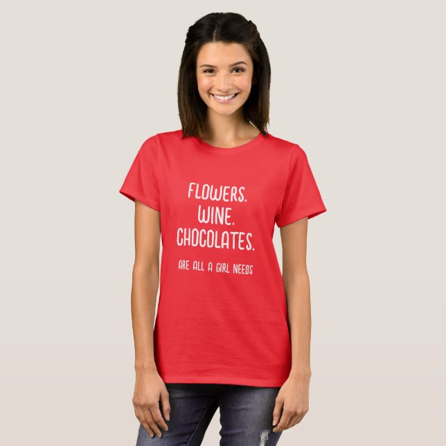 BLUME WEINSCHOKOLATEN GALENTINE DESIGN TSHIRT (Vorne ganz)