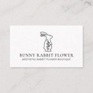 Blume Weiße Tiere Kaninchen Bunny Visitenkarte