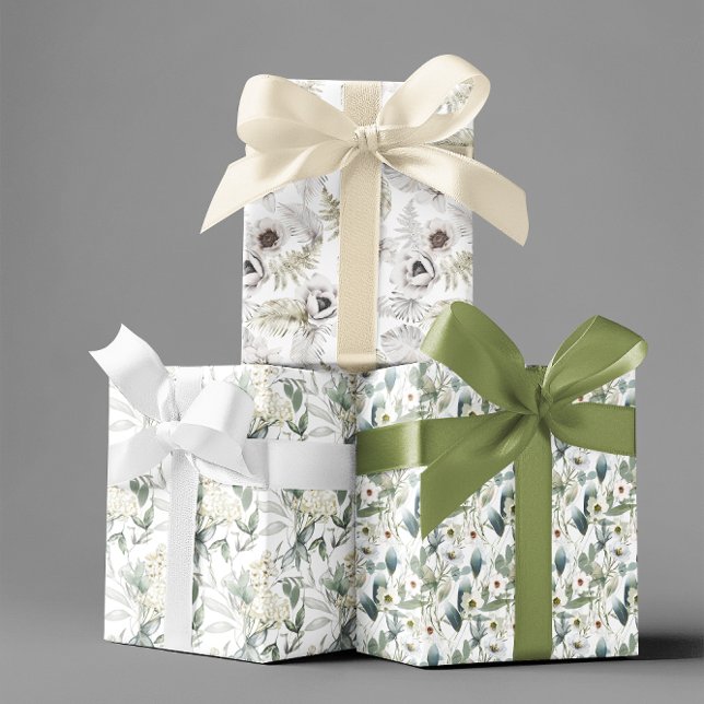 Blume Weißes Creme Geschenkpapier Set (Von Creator hochgeladen)