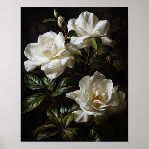 Blume Weißes Grödnerland Art Print Poster