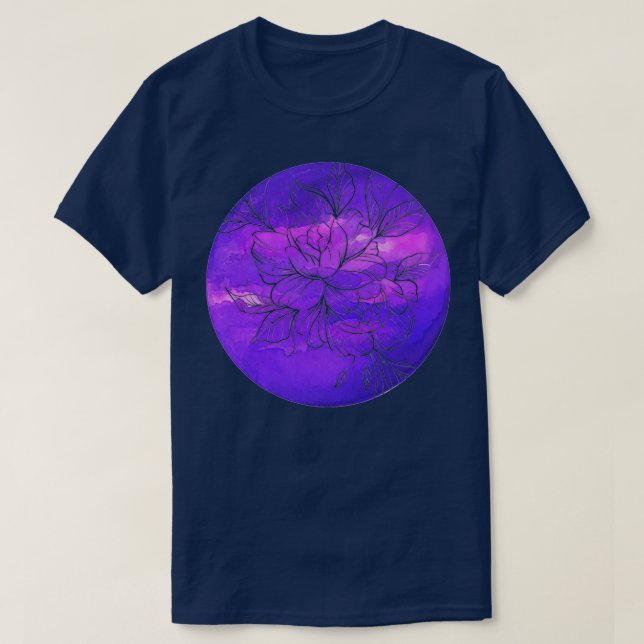 Blume Weißes Wasserfarben T-Shirt (Design vorne)