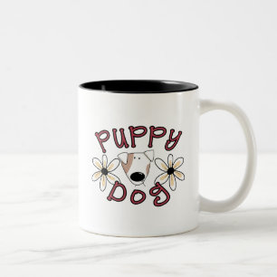 Blume Welpen Hunde T - Shirt und Geschenke Zweifarbige Tasse