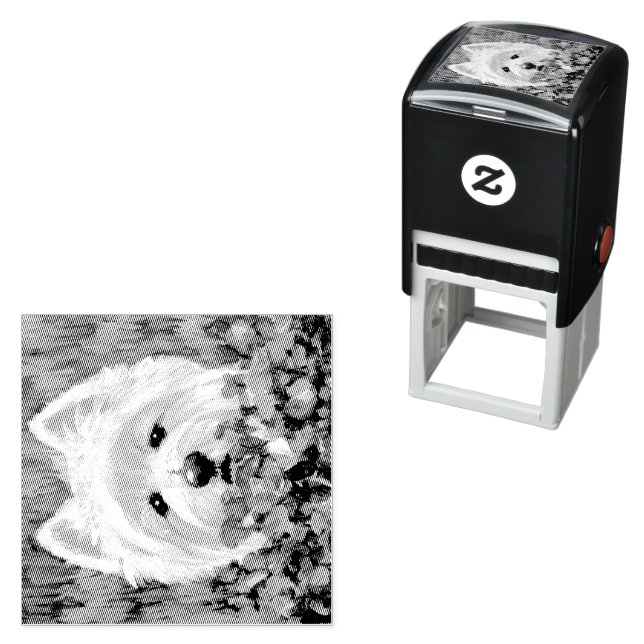 Blume Westie und Pink Permastempel (Beispiel)