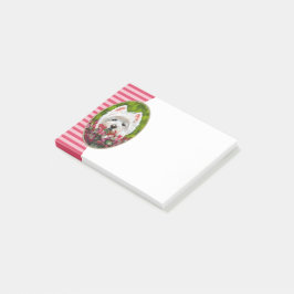 Blume Westie und Pink Post-it Klebezettel