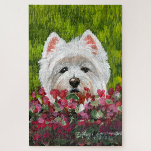 Blume Westie und Pink Puzzle