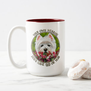 Blume Westie und Pink Zweifarbige Tasse
