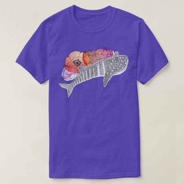 Blume Whale Hai T-Shirt (Design vorne)