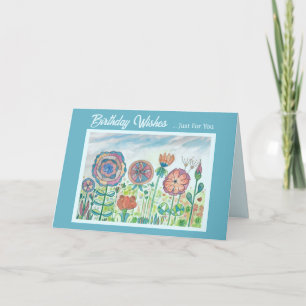 Blume Whimsy Colorful Birthday Card Karte