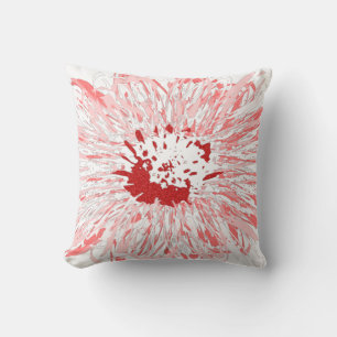 Blume "white Abstrakt Red and Pink African Daisy" Kissen