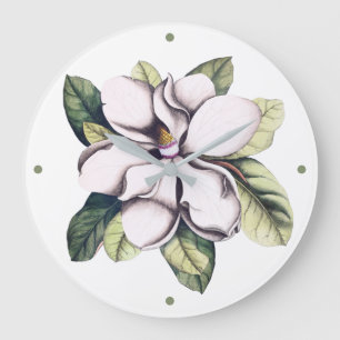 Blume White Magnolia Große Wanduhr