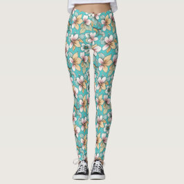 Blume-Wiederholmuster Leggings