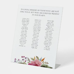 Blume-Wiedersehen-Memorial Bis zu 70 Namen Sockelschild
