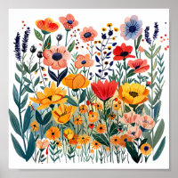 Blume Wiese Botanische Wildblume Poster