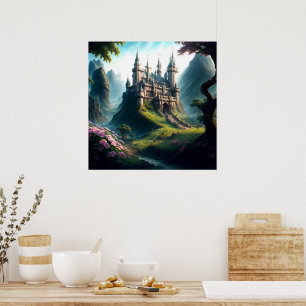 Blume Wiese Castle Poster