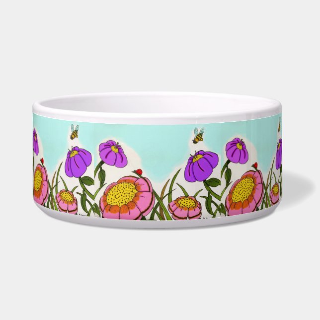Blume Wiese Pet Bowl Napf (Vorderseite)