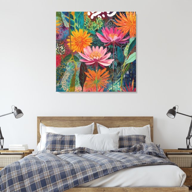 Blume Wild Garden Leinwanddruck (Insitu (Schlafzimmer))