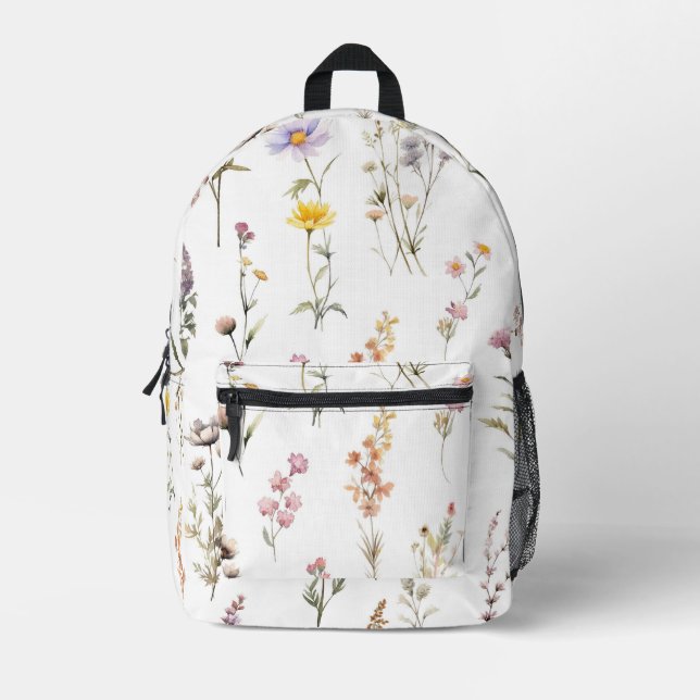 Blume, Wildblumen, Blume im Garten Bedruckter Rucksack (Vorderseite)