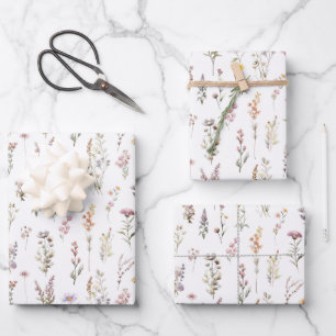 Blume, Wildblumen, Blume im Garten Geschenkpapier Set