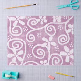 Blume Wirbel Dusty Pink Weißes Muster Decoupage Seidenpapier
