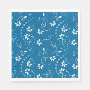 Blume, Wirbel und Polka-Punkte Serviette