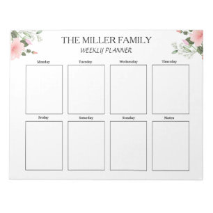 Blume - Wöchentlicher Planer individuell Notizblock