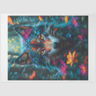 Blume Wolf Seidenpapier