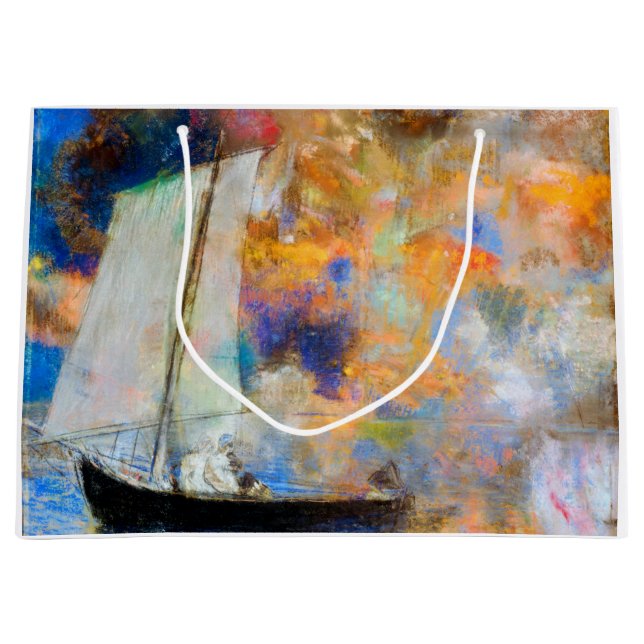 Blume Wolken, Redon Große Geschenktüte (Vorderseite)