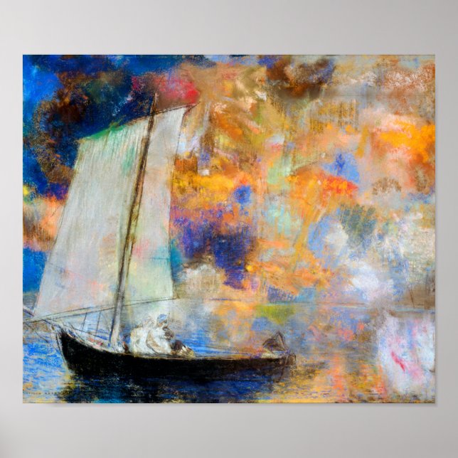 Blume Wolken, Redon Poster (Vorne)