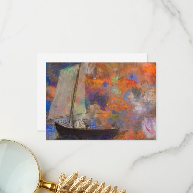Blume Wolken von Odilon Redon Dankeskarte (Vorderseite/Rückseite Beispiel)