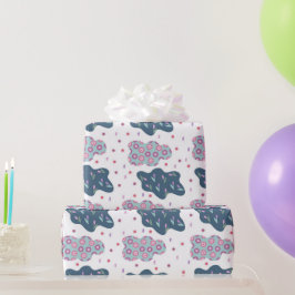 Blume Wolkenmuster Geschenkpapier