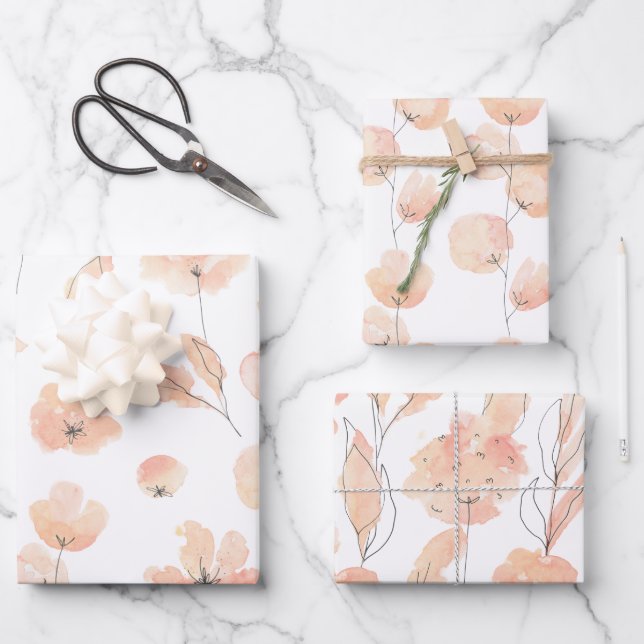 Blume Wrapping Paper Set Geschenkpapier Set (Vorderseite)