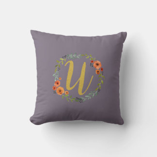 Blume Wreath Gold Monogram Erstkissen U Kissen