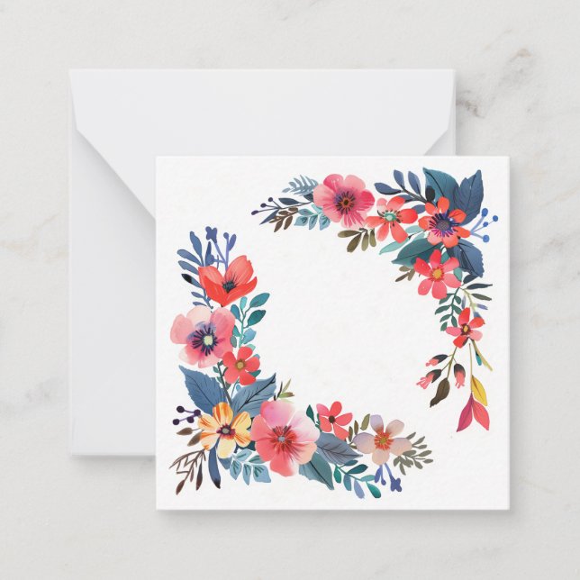 Blume Wreath Mitteilungskarte (Vorderseite)